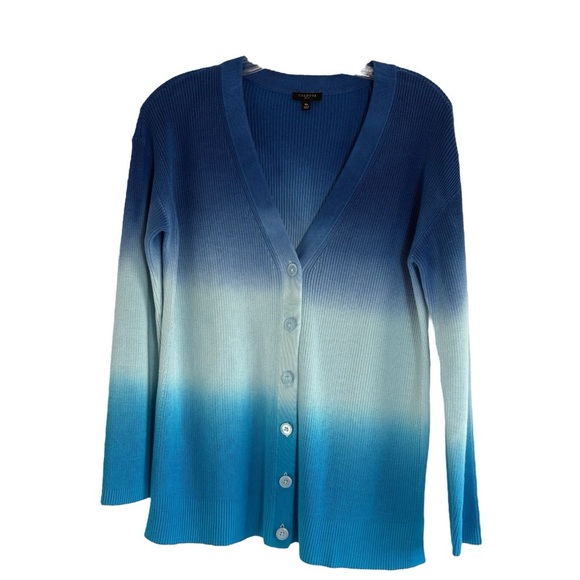 🌺TALBOTS PETITE Cardigan Sweater in Gradient Blue Hues Size M (petite) — PRETTY🌺 - Picture 1 of 4